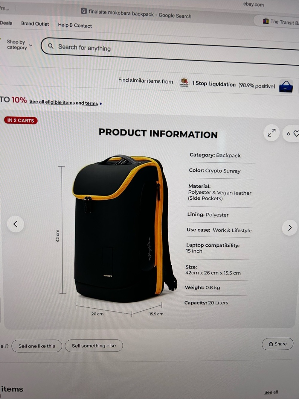 The Transit Backpack MOKOBARA 20L Premium Polyester 15” unisex laptop backpack